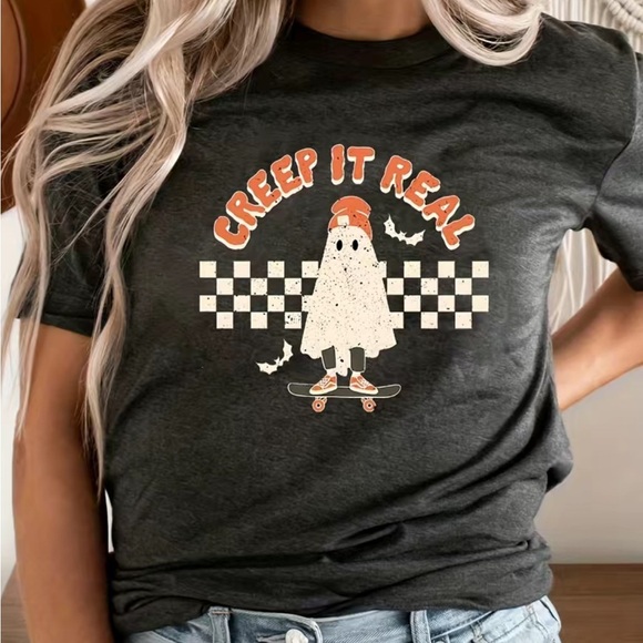 Creep it Real Ghost Graphic Tee - Picture 1 of 5